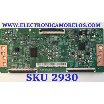 T-CON PARA TV INSIGNIA / NUMERO DE PARTE 34291100AV / CSC02-1 / ST5461D09-3 / PANEL TPT550WR-D093.L REV:S21B / MODELO NS-55F501NA22
